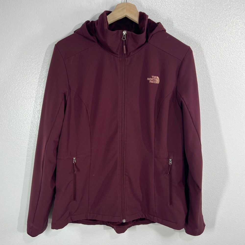 The North Face Shelbe Raschel Hooded Jacket Women's XL Burgundy Fleece Softshell - Picture 2 of 9